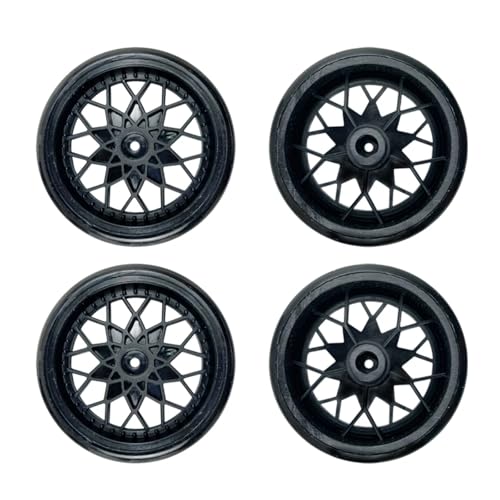 RC Vehicles Parts for WPL D12 D42 4pcs/Set Drift Tires Bald Tyres Wheel Hub Kits RC Truck Modification Parts Children for(Black) - color: Black