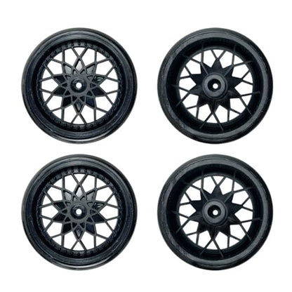 RC Vehicles Parts for WPL D12 D42 4pcs/Set Drift Tires Bald Tyres Wheel Hub Kits RC Truck Modification Parts Children for(Black) - color: Black