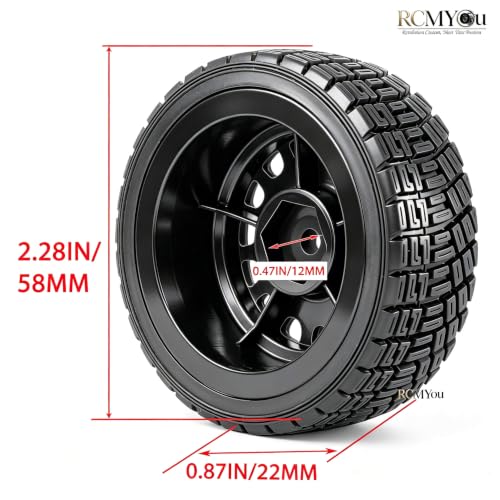 RC Highway Wheels and Tires Set w/Plastic Wheels Rim for 1/14 M-J-X14301 14302 14303 14304 RC Car,RC Tire Highway Tires Soft Tire,(4PCS) RC Vehicle Wheel,Scale On/Off Road Wheel,Black - color: Black(rc Wheels Tires)