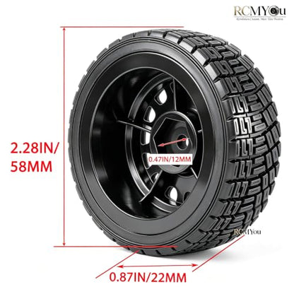 RC Highway Wheels and Tires Set w/Plastic Wheels Rim for 1/14 M-J-X14301 14302 14303 14304 RC Car,RC Tire Highway Tires Soft Tire,(4PCS) RC Vehicle Wheel,Scale On/Off Road Wheel,Black - color: Black(rc Wheels Tires)