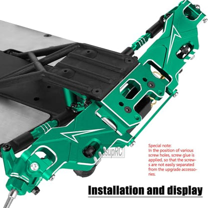 Aluminum for Upgrades Parts 1/10 Slash 2WD VXL/Slash 2WD,Front&Rear Suspension A Arms w/Tie Bar (Only for Slash) Hops Up,Green - color: Green(for 1/10)