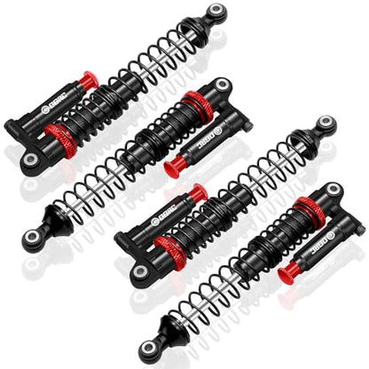 OGRC 100mm Piggyback RC Shock Absorber Oil Shocks for SCX10 TRX4 Upgrades | Aluminum, Double-cylinder, Long Travel, Adjustable Rebound, for 1/10 RC Crawler Car, Black - color: Black
