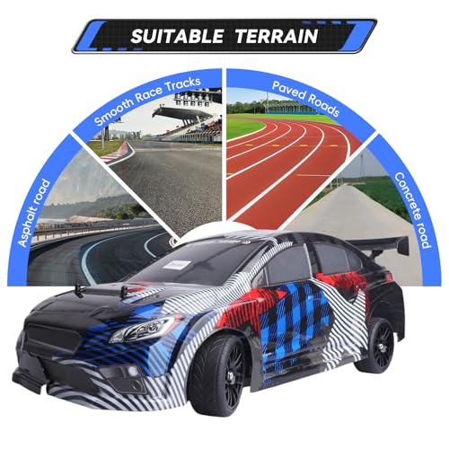 Preglued 1/10 On Road Wheels and Tires 12mm Hex Wheels Rubber Flat Racing Tires for Traxxas 4tec 2.0 3.0 Tamiya TT02 TT01 HPI RS4 Wltoys 144001 Kyosho Fazer 4PCS