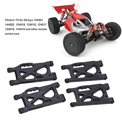 RC Suspension Arm, 4PCS Front Rear Swing Arm Set Black for WLtoys 144001 144002 124019 124018 124017 144010 Off - Road Buggy Drift Car Toy