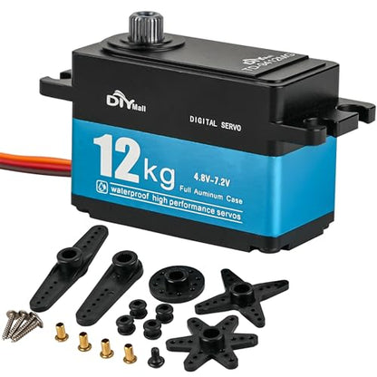 TD-9412 12KG Low Profile Servo Full Metal High Torque RC Digital Servo 180° IP67 Waterproof Servo High Speed for 1/10 RC Car - size: Full-metal 180°