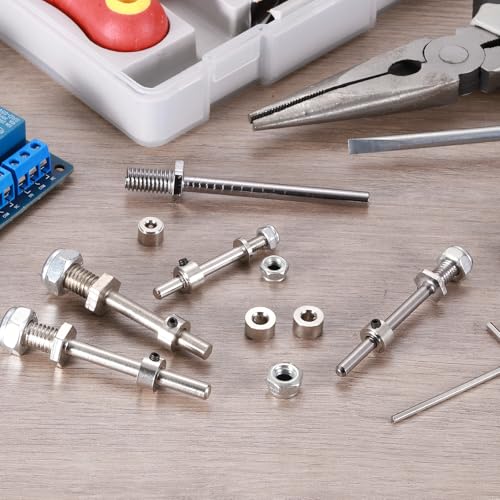 MECCANIXITY 3/16 Inch Diameter x 1.7 Inch Length 2 Set Landing Gear Axle Shaft Drive Axle with Nuts for RC Airplane - size: 3/16x1.7 Inch
