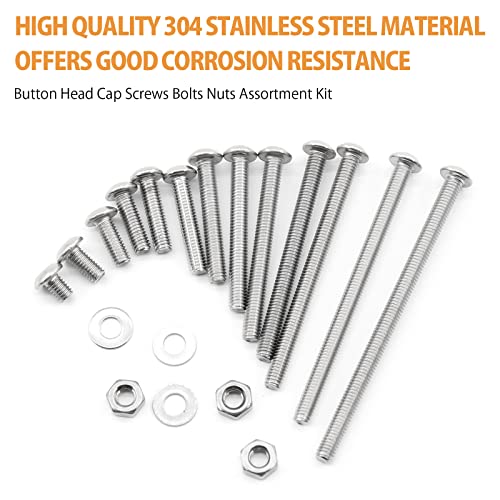 1560PCS M3 Bolts and Nuts Assortment, GTERNITY Metric M3x50/45/40/35/30/25/20/16/12/10/8/6/4 mm Cap Screws Assorted M3 Hex Socket Head Screws Nuts Washers Kit, 304 Stainless Steel - size: M3 1560 B