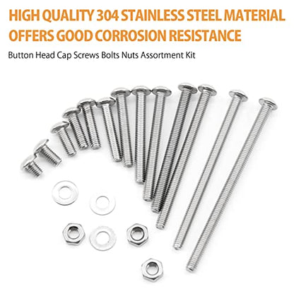 1560PCS M3 Bolts and Nuts Assortment, GTERNITY Metric M3x50/45/40/35/30/25/20/16/12/10/8/6/4 mm Cap Screws Assorted M3 Hex Socket Head Screws Nuts Washers Kit, 304 Stainless Steel - size: M3 1560 B