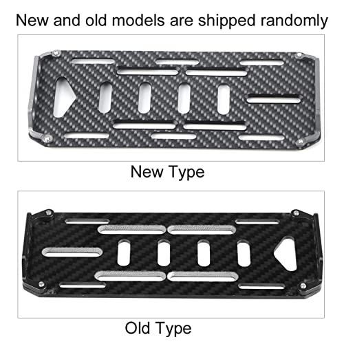 RC Battery Mount Plate, Aluminium Alloy Carbon Fiber Battery Protective Plate 15.5x6.2x1.5cm/6.10x2.44x0.59in Mounting Board for 1/10 Scale RC Car (Black) - color: Black