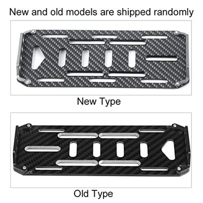 RC Battery Mount Plate, Aluminium Alloy Carbon Fiber Battery Protective Plate 15.5x6.2x1.5cm/6.10x2.44x0.59in Mounting Board for 1/10 Scale RC Car (Black) - color: Black