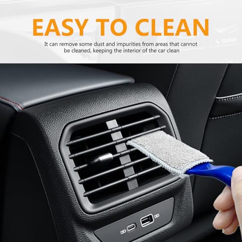 Double Head Car Detailing Brush 2-Pack - Double Ended Portable Dust Brush for Dashboard, Vents, Screens & Trim - Soft Car Cleaning Tool 2-in-1 Cleaning Tools Kit(Blue)