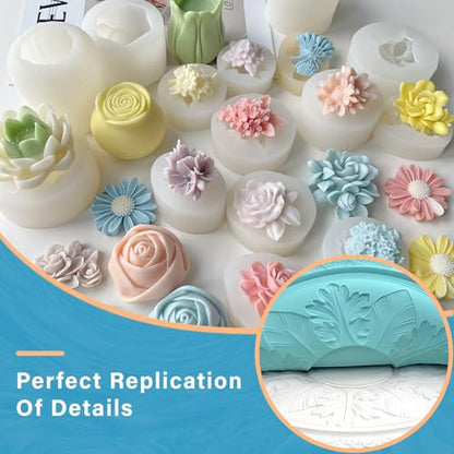 Bond Craftor 15A Silicone Mold Making Kit 64oz, 4H Cure Platinum Silicone | Easy Mixing, High Tear Strength, Non-Toxic Silicone Mold Kit for for Resin, Jewelry, Craft, Soap, Candle, 3D Silicone Molds - size: 64oz