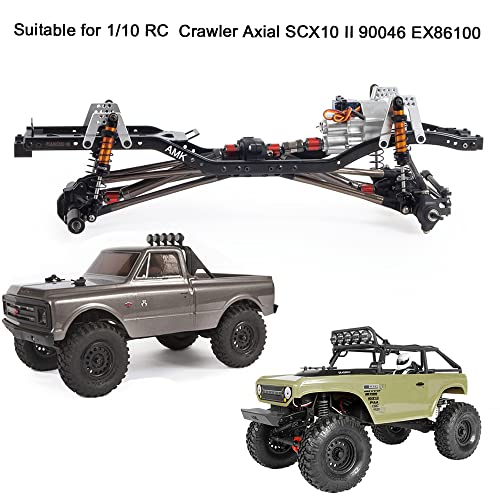 Chassis Frame Set Wheelbase 313mm with 2 Speed Transmission Reversed Front Axle for 1/10 RC Crawler Axial SCX10 II 90046 EX86100