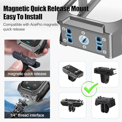 Camera Case Cage with Silicone Lens Cover for Insta360 X5 | Aluminum Alloy Protective Case with 1/4" Threads, Utility Frame Built-in 2 Cold Shoe for Microphone and Led Video Light