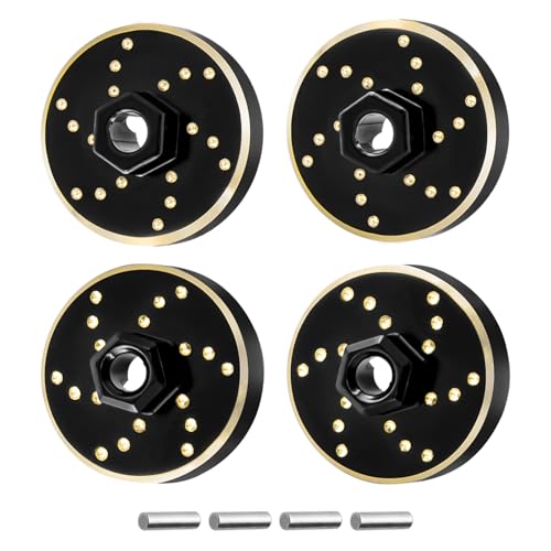 RC Brass Wheel Weights Brass Wheel Hex Adapter for 1/32 Redcat Ascent-32 | Brass Counterweight RC Upgrade Parts - color: Brass Wheel Weights Hex Adapter