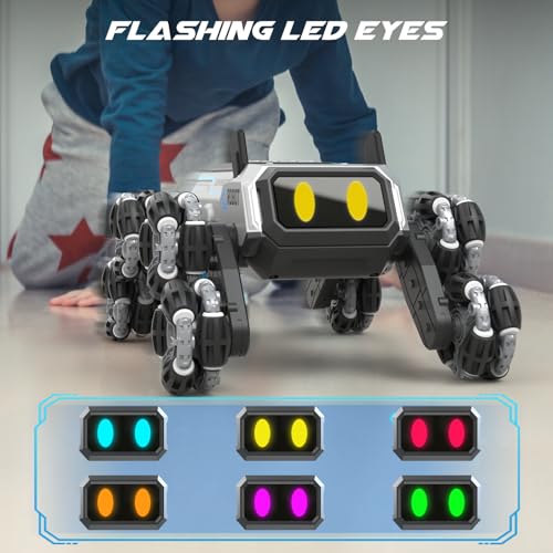 SIMREX Robot Dog RC Stunt Car Toys - Gesture Sensing Remote Control car with Mecanum Wheels, LED Eyes, 3 Sound Effects, Birthday Gift for Kids Boys Girls - style: Stunt Car