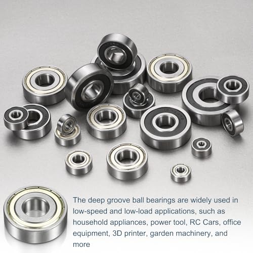 uxcell 3 Pcs 1601ZZ Deep Groove Ball Bearing 3/16" x 11/16" x 1/4" Double Metal Sealed, Chrome Steel Bearings - size: 1601ZZ 3/16" x 11/16" x 1/4"