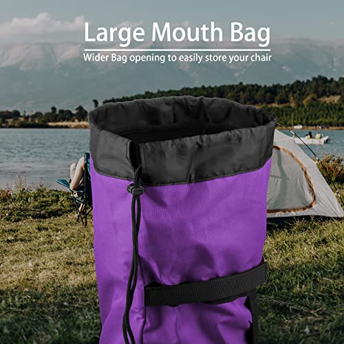 Xxerciz Folding Chair Carry Bag with Adjustable Shoulder Strap Nylon Storage Tent Bag Heavy Duty for Travel Camping Sports - color: Purple