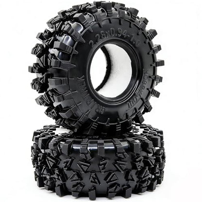 HOBBYSOUL 58mm Griptrek 1.0" Tires 4-Pack For RC Crawler TRX4M SCX24 AX24 | Super soft sticky mud tires with foam inserts,For 1/18 TRX4M & 1/24 AX24 FCX24 Enduro24 micro rock crawlers Upgrades - size: 1.0 tires - 58mm Tall