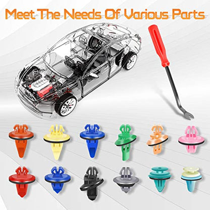 OTUAYAUTO 421PCS Toyota Fender Flare Clips Kit with Fastener Remover | Replacement for All Toyota Models, 12 Most Common Sizes Automotive Body Retainer Clips 75495-35010 75397-35010 - size: 420Pcs 12 Sizes Clips with 1 Remover for Toyota