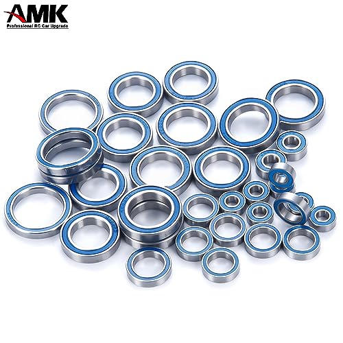 39Pcs TRX4 Metal Ball Bearings Kit, Rubber Sealed Axial SCX10 Bearings Set for 1/10 RC Crawler 92076-4 82046-4 Bronc TRX6 Slash UDR Tamiya TT-02 Semi