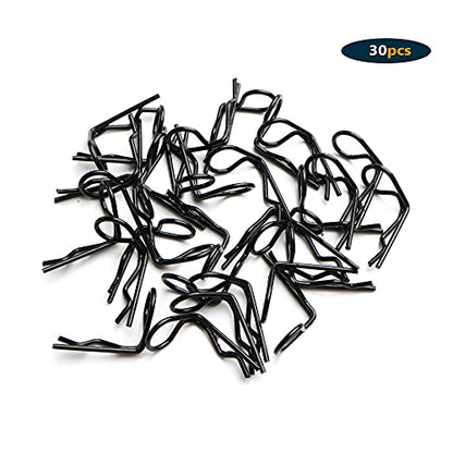30-Pack 90-Degree Angle Body Clips Bent Springy Pins for All 1/10 Scale Model Car Truck Crawler Truck(Black) - color: Black, size: 1.2mm