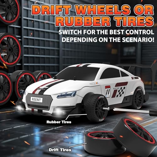 1/16 RC Drift Car 2.4Ghz 4WD Remote Control Cars with Spray & Led Lights 1/28 Scale Gesture Sensing RC Stunt Cars Toys for 6-12 Years Old Boys Girls