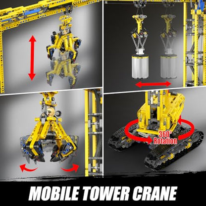 Mould King 17059 Technik Crawler Crane Advanced Building Sets, MOC Mobile Construction Model Toy with APP Remote Control for 14+ Teen/Adults, Large Vehicles Crane Building Kits for Adults(1731PCS) - style: Mobiler Turmdrehkran