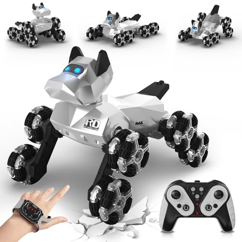 Remote Control Cars 1:16 Scale RC Drift Car 2.4Ghz 30KM/H High Speed 4WD RTR Racing Car with Drift Tires LED Lights+8WD All-Terrain Gesture Sensing Stunt RC Cars RTR Climbing Robot Dogs with Music