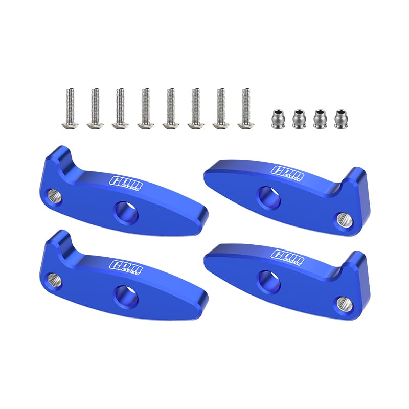 GPM for Axial 1/30 SCX30 RC Crawler – Fits SCX30 Ford Bronco, Jeep Wrangler JLU, Chevrolet K10 – High Articulation & Clearance Flex Blades: 7075-T6 Alloy Droop Flex Mod Extension Kit (Blue) - color: Blue