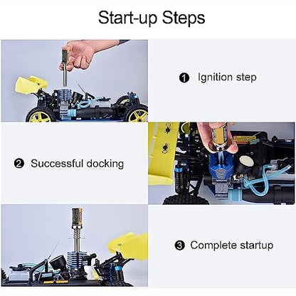 Nitro Engine Glow Plug Igniter Starter Tool Combo with Fuel Bottle & Repair Wrench Screwdriver Kit, Portable RC Starting Tools for 1/8 1/10 RC Crawler Truck Car Redcat HSP Traxxas Axial Kyosho