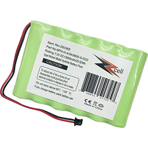ZZcell® Battery Replacement for DSC Impassa SCW9057 Control Panel, 6PH-H-4/3A3600-S-D22 Alarm System 3600mAh (Note: Check Part No. Before Purchase) Battery Will Fully Charge Once Installed.