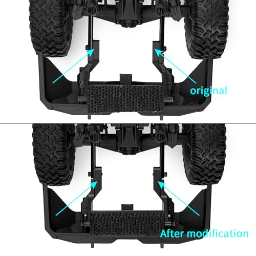 Aluminum Alloy RC Rear Body Shell Mount for 1/24 Axial SCX24 Base Camp Upgrade, 9g/Set, Black