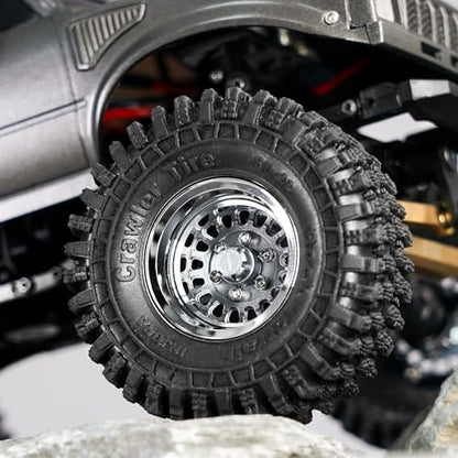 INJORA ModuWheel 1.0" Aluminum Beadlock Wheels Negative Offset -4.4mm for TRX4M SCX24 1/18 1/24 RC Crawlers(Gray) - color: Gray