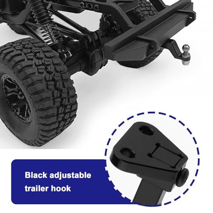 1 Set Aluminum Towing Trailer Hitch Shackle Hook Compatible with TRX4M TRX4-M 1/18 Defender RC Trailer Drop Hitch Crawler for RC Car Upgrade