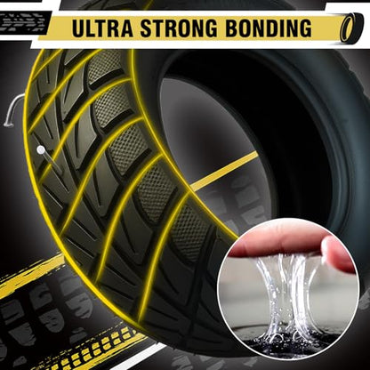 Chemical Vulcanizing Cement – Clear Tire Repair Glue (8.5 OZ) | All Purpose Rubber Cement Glue for Tire Patches and Plugs, Fast-Drying Repair Adhesive for All Rubber Types