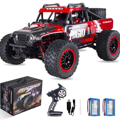 RC Cars 1:14 Remote Control Car 50 KMH Fast RC Truck for Kids Adults Boys 2.4 GHz All Terrains 4WD RC Dune Buggy Off-Road RC Monster Truck Short Course Car with 2 Batteries (Red) - color: 805-red-1