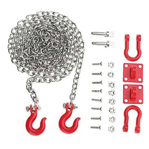 RC Car U Shaped Pull Buckle Tow Hook, Safety Chain Trailer Assemble Parts for 1/10 Scale Climbing Crawler Car