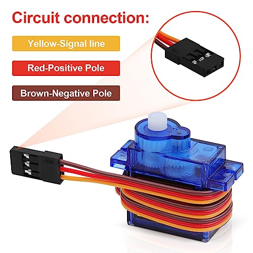 SG90 9g Micro Servo Motors for RC Models, 16-Pack | 4.8-6V, 180° analog servos with 1.4 kg-cm torque and 0.09 sec/60° speed at 4.8V for RC models and Arduino projects. - style: 16PCS