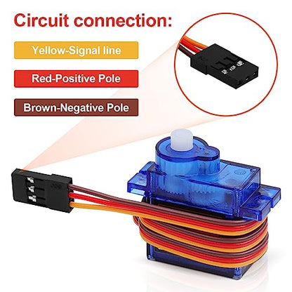 SG90 9g Micro Servo Motors for RC Models, 16-Pack | 4.8-6V, 180° analog servos with 1.4 kg-cm torque and 0.09 sec/60° speed at 4.8V for RC models and Arduino projects. - style: 16PCS