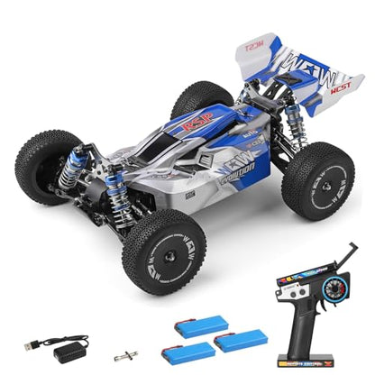 GoolRC WLtoys 144011 RC Cars for Adults, 1:14 Scale Remote Control Car, 4WD 65KM/H High Speed RC Racing Car, 2.4GHz All Terrains Off Road RC Buggy Trucks for Teens with 3 Batteries - size: 3 Batteries
