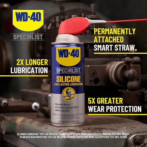 WD-40 Specialist Silicone Lubricant with SMART STRAW SPRAYS 2 WAYS 11 OZ [6-Pack] - size: 6-pack, style: 11 Oz