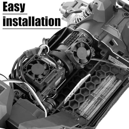 VXL-3s High Velocity Fan Heatsink Set Upgrades Part for 1/10 Slash/Rustler/Stampede VXL 4X4 2WD, ESC Motor Cooling Fan Hops Up,Black - color: Black/(for 2wd 4wd)
