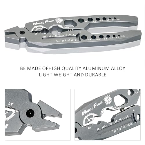 Metal Shock Absorber Pliers Rod Ball Clamp & Ball Joint Wrench Multi-Function RC Tool Combo Set for 1/8 1/10 RC Car, Titanium