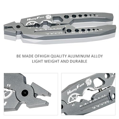 Metal Shock Absorber Pliers Rod Ball Clamp & Ball Joint Wrench Multi-Function RC Tool Combo Set for 1/8 1/10 RC Car, Titanium