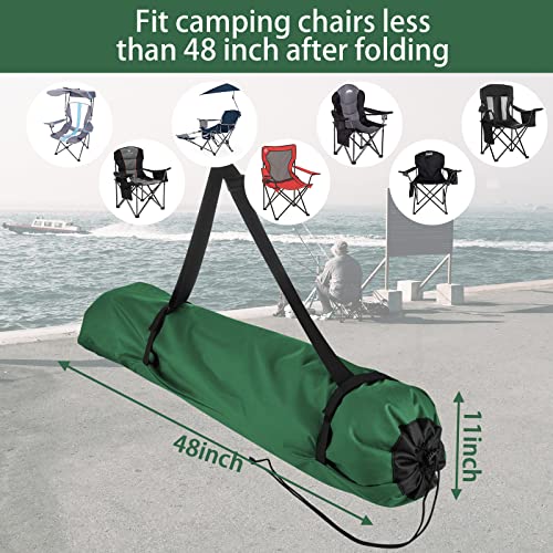 Xxerciz Camping Chair Replacement Bag 48 Inches Folding Chair Carry With Adjustable Shoulder Strap Nylon Storage Tent Heavy Duty for Travel Camping Sports (Exclude Chair) - color: Green