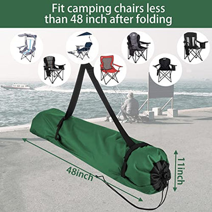 Xxerciz Camping Chair Replacement Bag 48 Inches Folding Chair Carry With Adjustable Shoulder Strap Nylon Storage Tent Heavy Duty for Travel Camping Sports (Exclude Chair) - color: Green