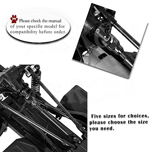 2PCS 67-85MM Universal Drive Shaft RC Upgrades for 1/10 SCX10 SCX10-II D90 Gen7 /Pro Rc 4WD GEN8 RC Crawler,RC Upgrade Parts Hop-Ups,Steel Full Metal Drive Shaft,Black (67-85 MM,2PCS) - size: 67-85 MM (2.64" to 3.34")