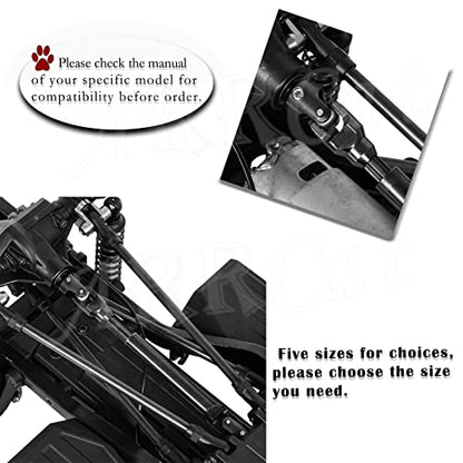 2PCS 67-85MM Universal Drive Shaft RC Upgrades for 1/10 SCX10 SCX10-II D90 Gen7 /Pro Rc 4WD GEN8 RC Crawler,RC Upgrade Parts Hop-Ups,Steel Full Metal Drive Shaft,Black (67-85 MM,2PCS) - size: 67-85 MM (2.64" to 3.34")