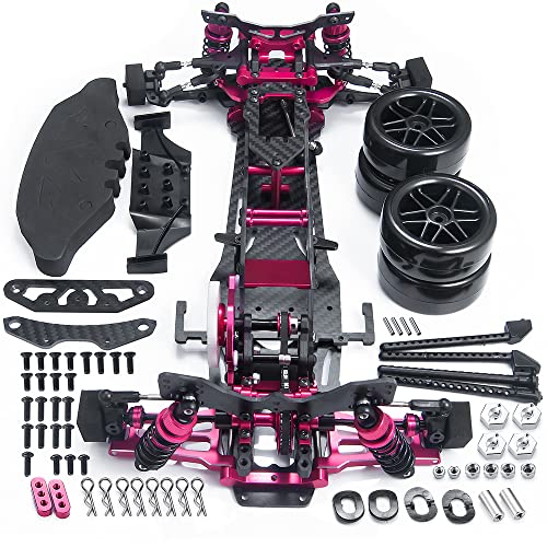 MORLORDY Alloy Metal & Carbon Fiber RC Car Chassis Frame Kit for 3Racing Sakura D5 MR 1/10 RC Flat Road Drift Car Upgrade Part